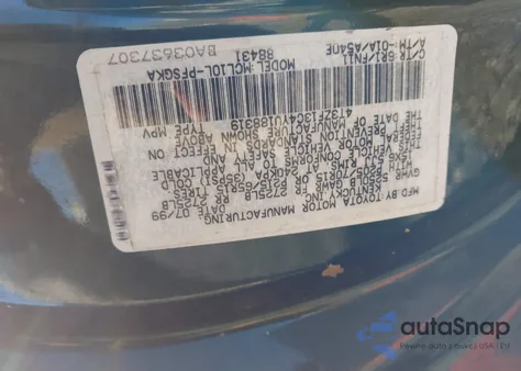 2000 Toyota Sienna Le z USA, uszkodzony, nr VIN 4T3ZF13C4YU188319